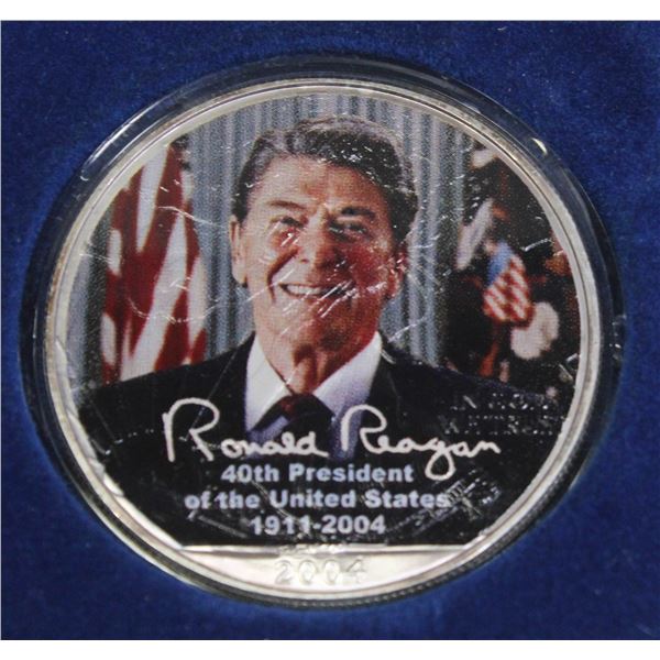 1-OZ .999 USA FINE SILVER EAGLE WITH RONALD REAGAN