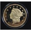Image 1 : 1854 GOLD PLATED USA $20 DOUBLE EAGLE REPLICA