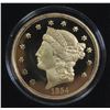 Image 1 : 1854 GOLD PLATED USA $20 DOUBLE EAGLE REPLICA