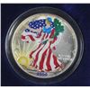 Image 1 : 1-OZ .999 USA FINE SILVER EALGE $1 SPECIAL COLORIZ