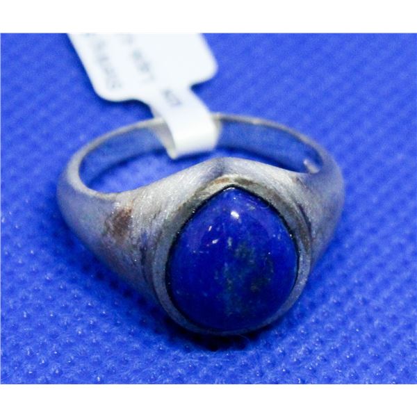 BZ415-168 SILVER LAPIS (4.8CT) RING