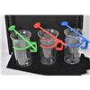 Image 1 : 3 GLASS COFFEE MUGS WITH STIR STICKS