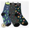 Image 1 : BUNDLE OF THREE NEW FUN PATTERN MEN'S SOCKS