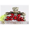 NEW VINTAGE LARGE HAIR CLIP RED RHINESTONES