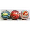 LOT OF 3 COLLECTABLE DISNEY BASEBALLS