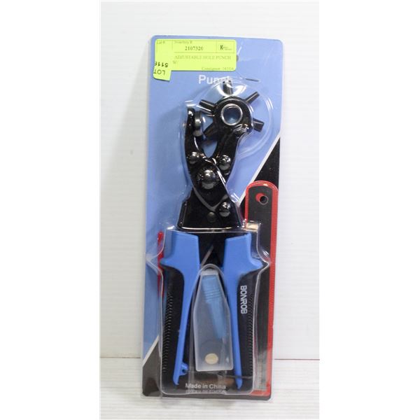 PAIR OF ADJUSTABLE HOLE PUNCH PLIERS W/