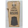 Image 1 : SET OF HEAVY DUTY ADJUSTABLE FURNITURE RISERS