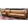Image 1 : NEW LIGHT BROWN GENUINE LEATHER SOFA WITH CHAIR