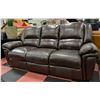 DARK BROWN GENUINE LEATHER ELECTRIC RECLINING SOFA