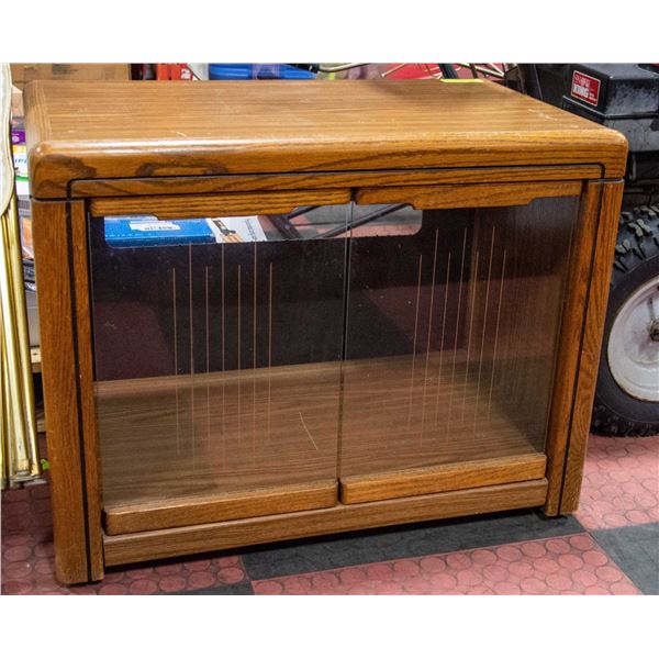 TV STAND WITH GLASS DOORS