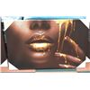 Image 1 : GOLD LIPS CANVAS ART PICTURE APPROX 24" X 35.5"