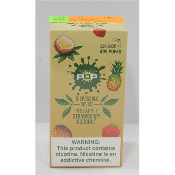 BOX W/10 POP PINEAPPLE STRAWBERRY COCONUT