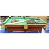 Image 1 : TABLE TOP POOL TABLE W/ 2 SETS OF BALLS & 4 CUES