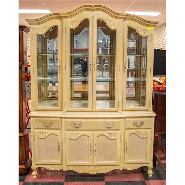 HONEY BLONDE SOLID WOOD CHINA CABINET