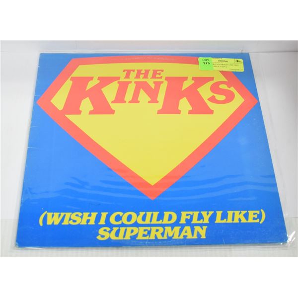 THE KINKS SUPERMAN RECORD SCARCE BLUE VINYL