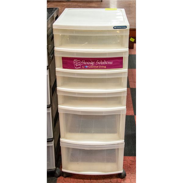 6 DRAWER STORAGE UNIT ON ROLLERS