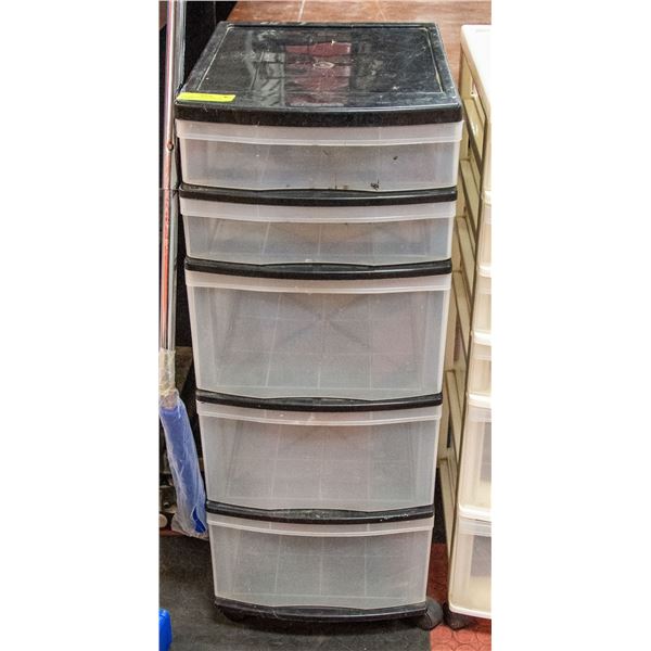 5 DRAWER STORAGE UNIT ON ROLLERS