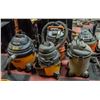 Image 1 : LOT OF 5 ASSORTED SHOP VACUUMS