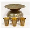 Image 1 : COWBOY SPITOON & 3 NAVAL BRASS SHOT GLASSES