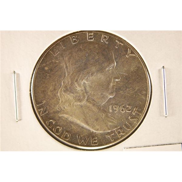 1962 SILVER FRANKLIN HALF DOLLAR BRILLIANT UNC