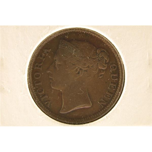 1845 EAST INDIA COMPANY HALF CENT VERY FINE