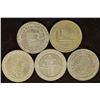 Image 1 : 5-ASSORTED $1 GAMING TOKENS 1993 RAINBOW CASINO