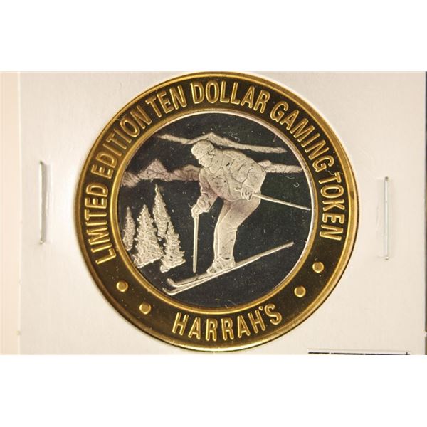 CASINO $10 SILVER TOKEN (UNC) HARRAH'S RENO