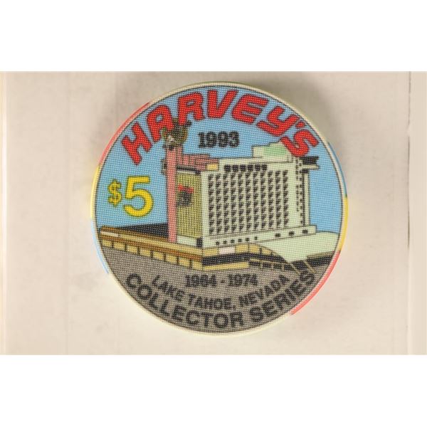 $5 1993 HARVEY'S COLLECTOR SERIES CASINO CHIP