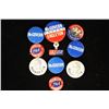 Image 1 : 10 ASSORTED VINTAGE POLITICAL BUTTONS / PIN BACKS