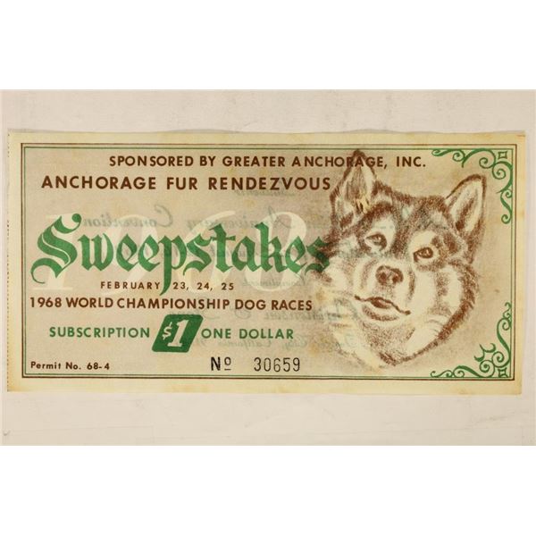 1968 WORLD CHAMPIONSHIP DOG RACES $1 SOUVENIR