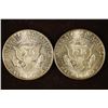 Image 2 : 2-1964 90% SILVER KENNEDY HALF DOLLARS