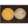 Image 1 : 2-LARGE SIZE COIN REPLICAS 1 IS A 1909-S 1 1/2''