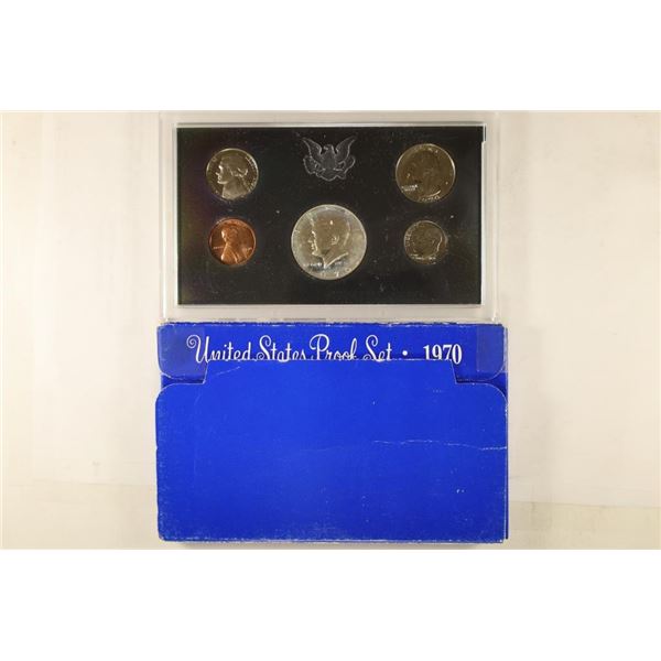 1970 US PROOF SET WITH BOX, 40% SILVER JFK HALF