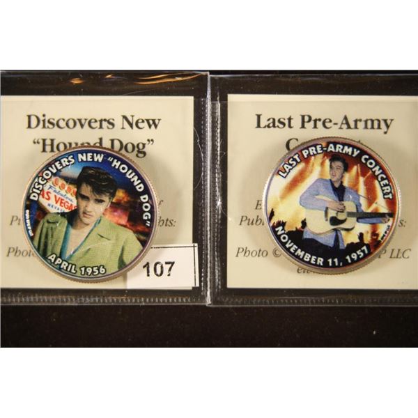 2-ELVIS PRESLEY COLORIZED KENNEDY HALF DOLLARS