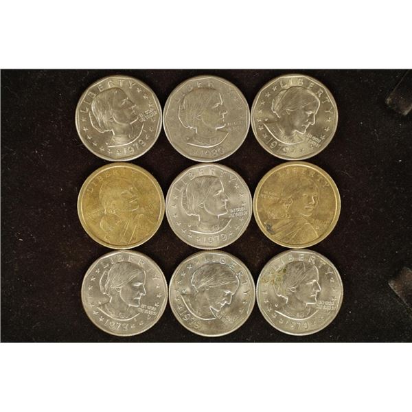 9 ASSORTED SBA & SACAGAWEA DOLLARS