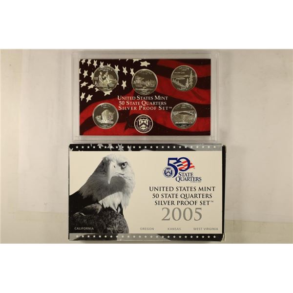 2005 SILVER US 50 STATE QUARTERS PROOF SET WITBOX