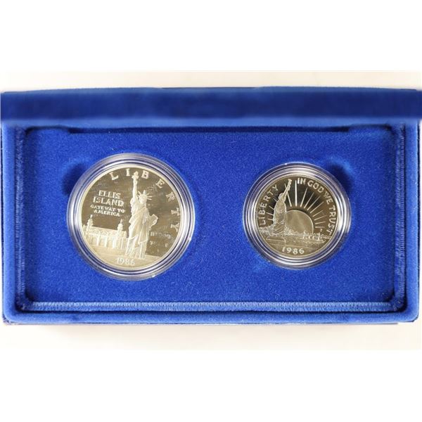 1986 US STATUE OF LIBERTY 2 COIN PROOF SET