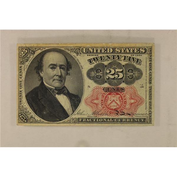 1874 FIFTH ISSUE 25 CENT US FRACTIONAL CURRENCY