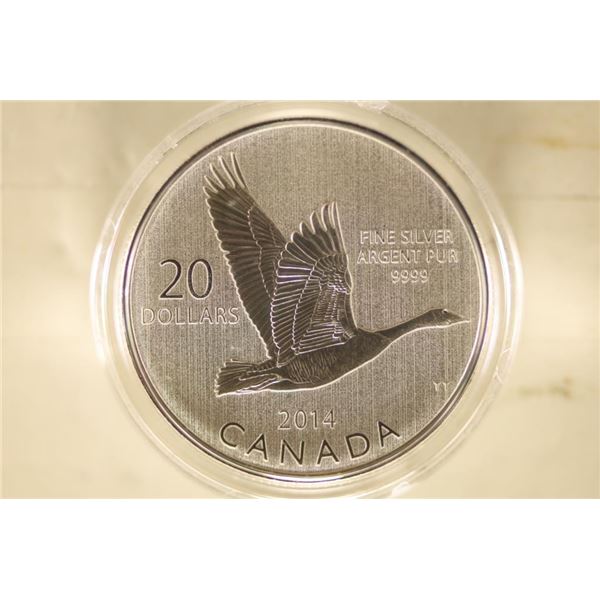 2014 CANADA .9999 FINE SILVER $20 BRILLIANT UNC