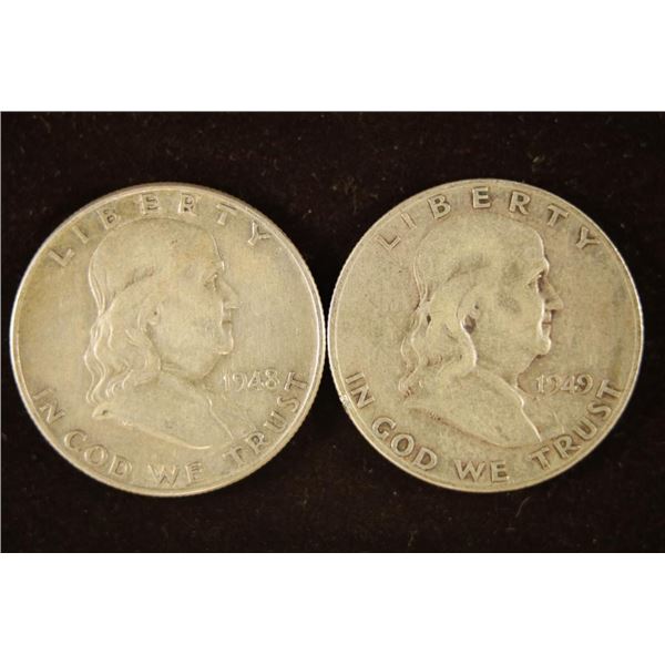 1948 & 1949-S SILVER FRANKLIN HALF DOLLARS