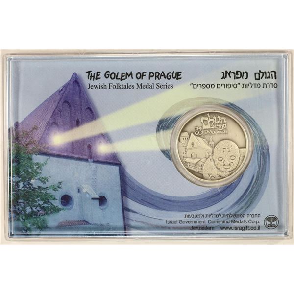 ISRAEL 1 TROY OZ SILVER MEDAL, THE GOLEM OF PRAGUE