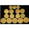 Image 1 : 16 VINTAGE BRASS TOKENS 3-25 CENT, 8-50 CENT AND