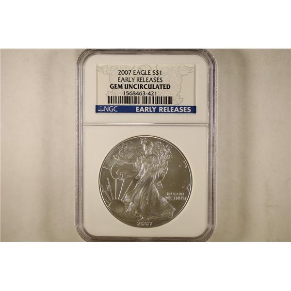 2007 AMERICAN SILVER EAGLE NGC GEM UNC