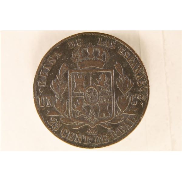 1861 SPAIN 25 CENTIMOS (SEGOVIA MINT)