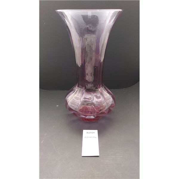 Large Purple Glass Vase Cat A