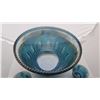 Image 4 : Carnival Glass Blue Punch Bowl Set Cat A