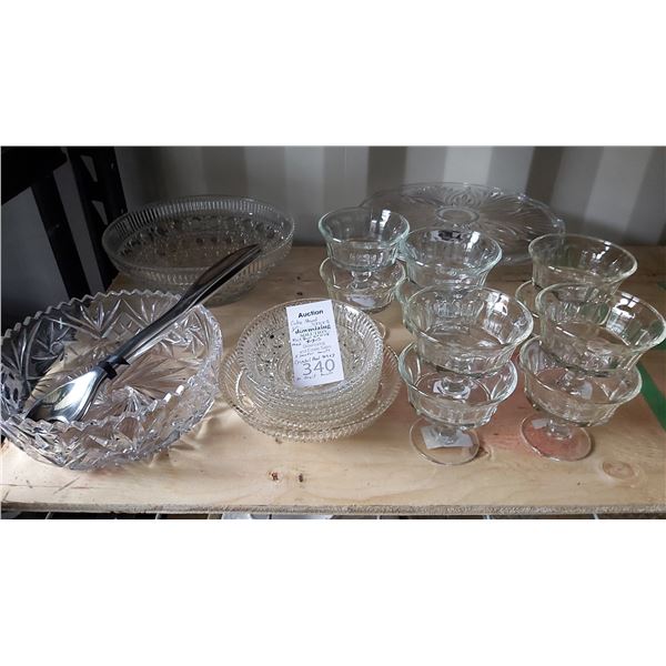 Large assortment of Glass Servingware Cat A