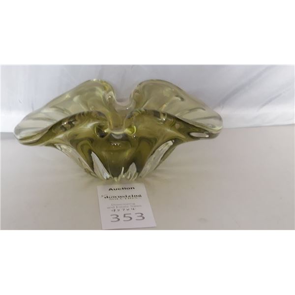 Blown Glass Dish Cat A