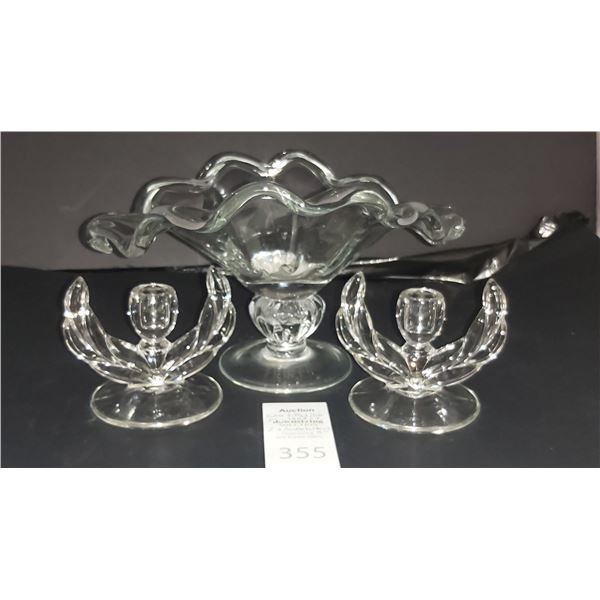 Footed Glass Dish Cat A