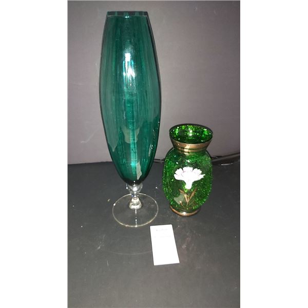 Green Glass Vases Cat A